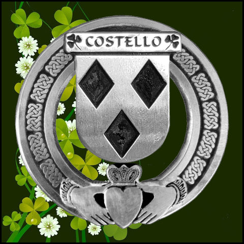 Costello Irish Claddagh Coat of Arms Badge