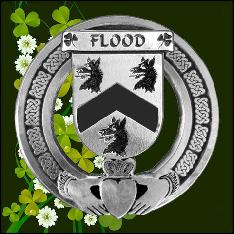 Flood Irish Claddagh Coat of Arms Badge