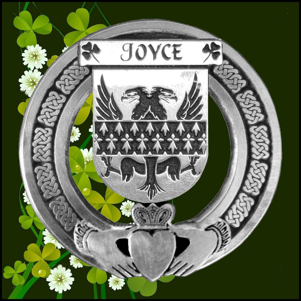 Outlet Joyce Irish Coat of Arms Disk Loop Tie Bar ~ Sterling silver