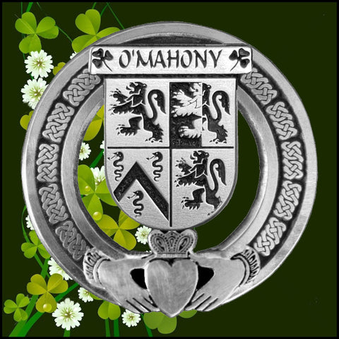 O'Mahony Irish Claddagh Coat of Arms Badge