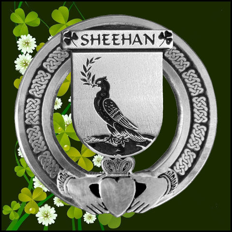 Sheehan Irish Claddagh Coat of Arms Badge