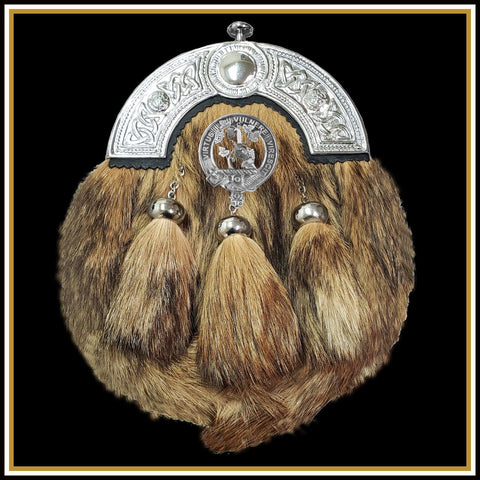 Burnett Scottish Clan Crest Badge Dress Fur Sporran