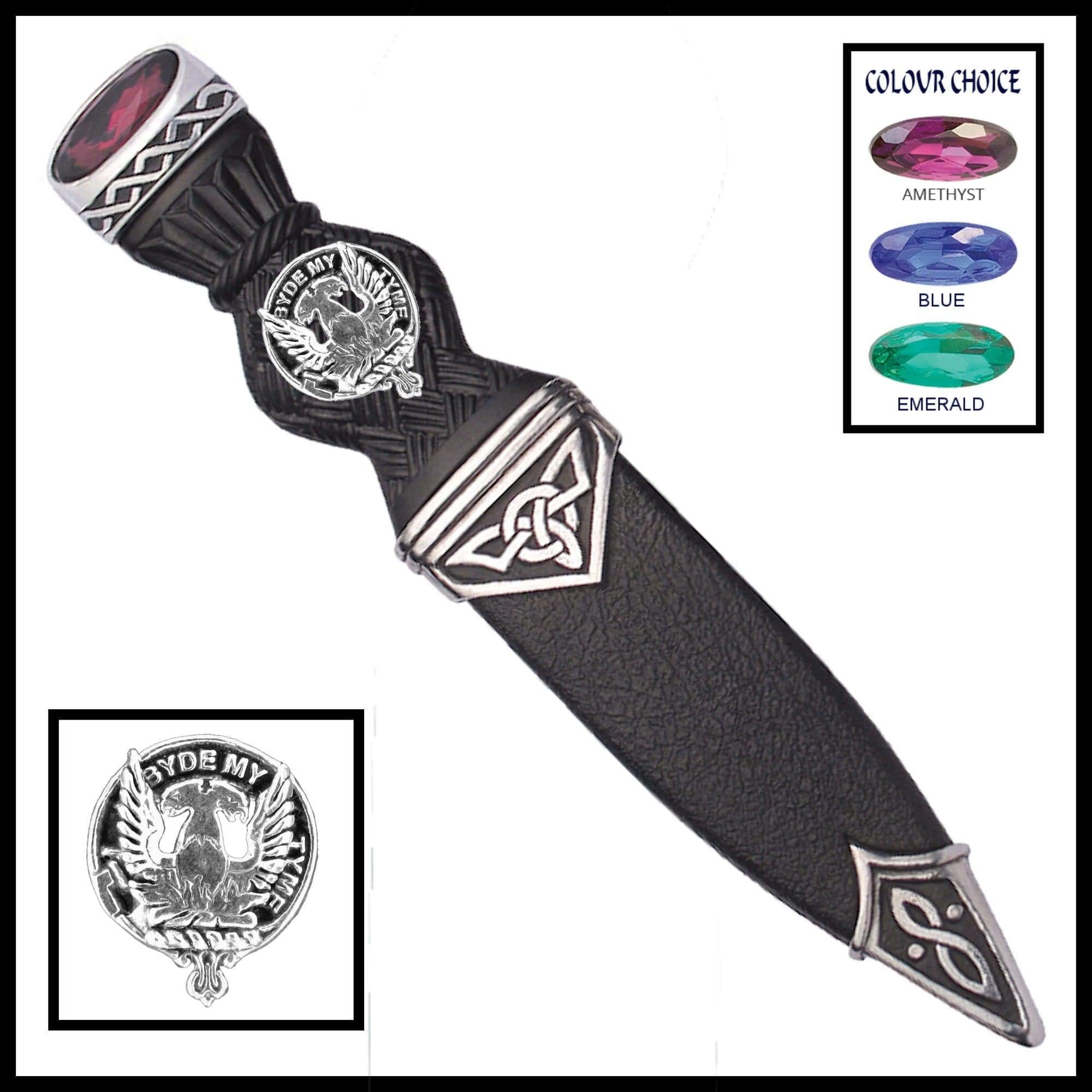 Campbell Loudoun Interlace Clan Crest Sgian Dubh, Scottish Knife
