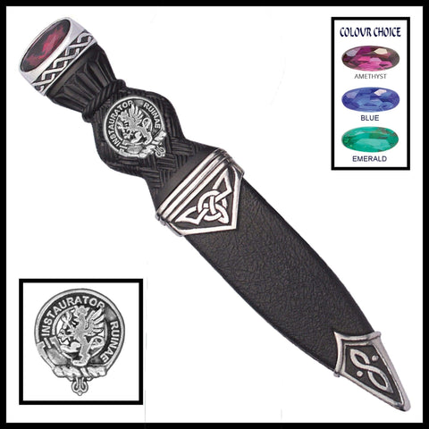 Forsyth Interlace Clan Crest Sgian Dubh, Scottish Knife