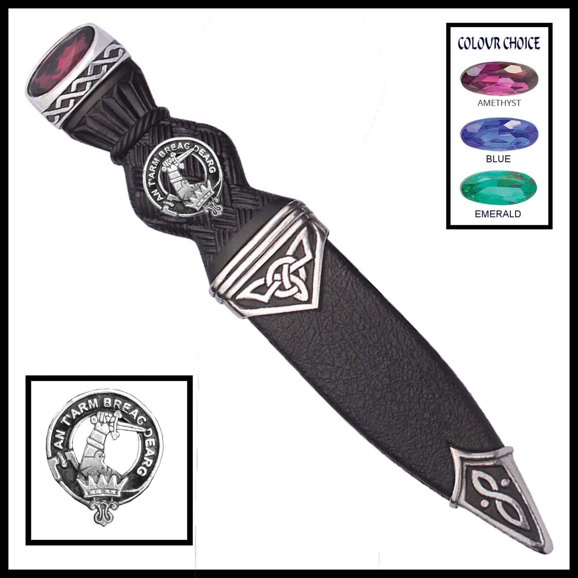 MacQuarrie Interlace Clan Crest Sgian Dubh, Scottish Knife