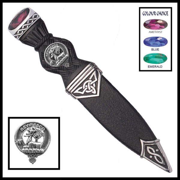 Maxwell Interlace Clan Crest Sgian Dubh, Scottish Knife