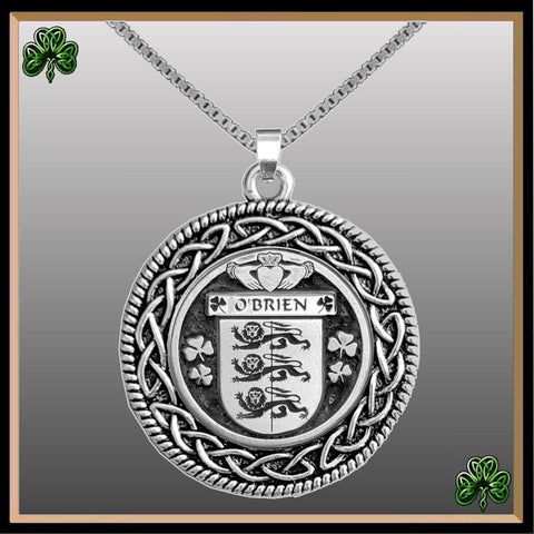 O'Brien Irish Coat of Arms Celtic Interlace Disk Pendant ~ IP06