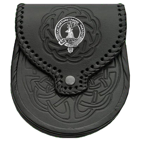 Rollo Scottish Clan Badge Sporran, Leather