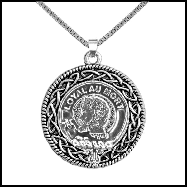 Adair Clan Crest Celtic Interlace Disk Pendant, Scottish Family Crest  ~ CLP06