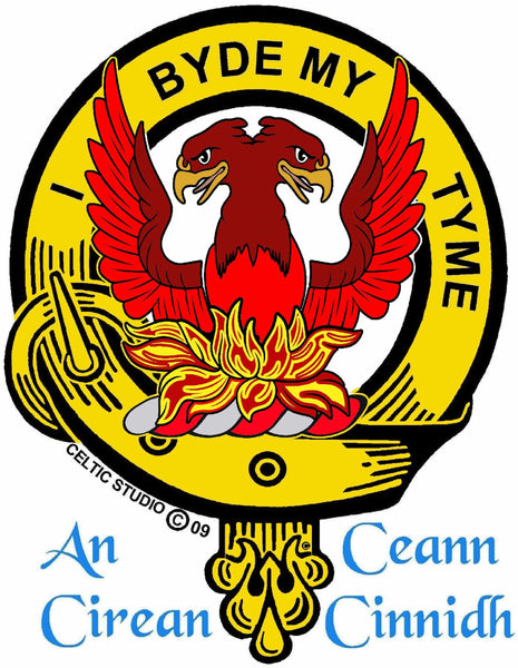 Campbell Loudoun Clan Crest Celtic Interlace Disk Pendant, Scottish Family Crest  ~ CLP06