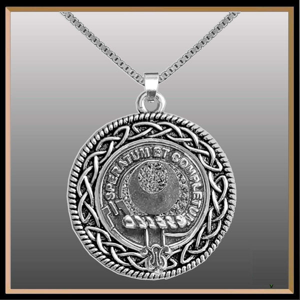 Arnott Clan Crest Celtic Interlace Disk Pendant, Scottish Family Crest  ~ CLP06