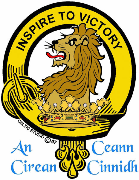 Currie Clan Crest Interlace Drop Pendant