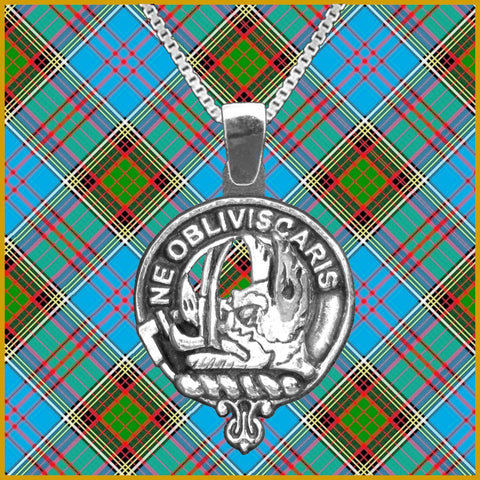 Campbell Argyll Large 1" Scottish Clan Crest Pendant - Sterling Silver