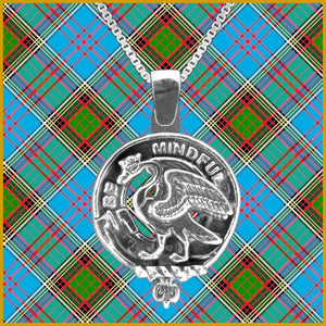 Campbell Calder Large 1" Scottish Clan Crest Pendant - Sterling Silver