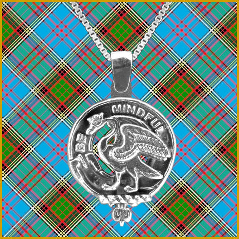 Campbell Calder Large 1" Scottish Clan Crest Pendant - Sterling Silver