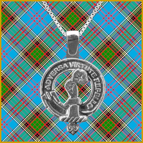 Denniston Large 1" Scottish Clan Crest Pendant - Sterling Silver