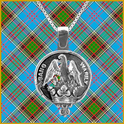 Drummond Large 1" Scottish Clan Crest Pendant - Sterling Silver