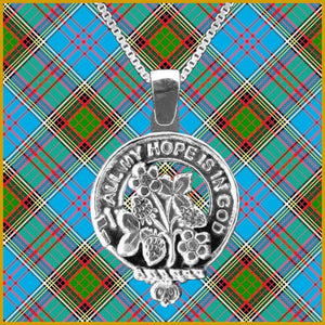 Fraser Saltoun Large 1" Scottish Clan Crest Pendant - Sterling Silver