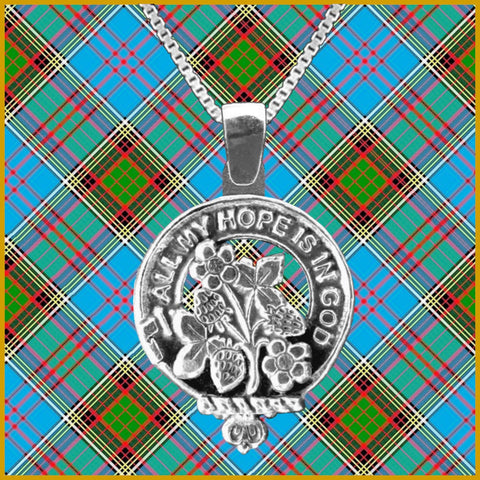 Fraser Saltoun Large 1" Scottish Clan Crest Pendant - Sterling Silver
