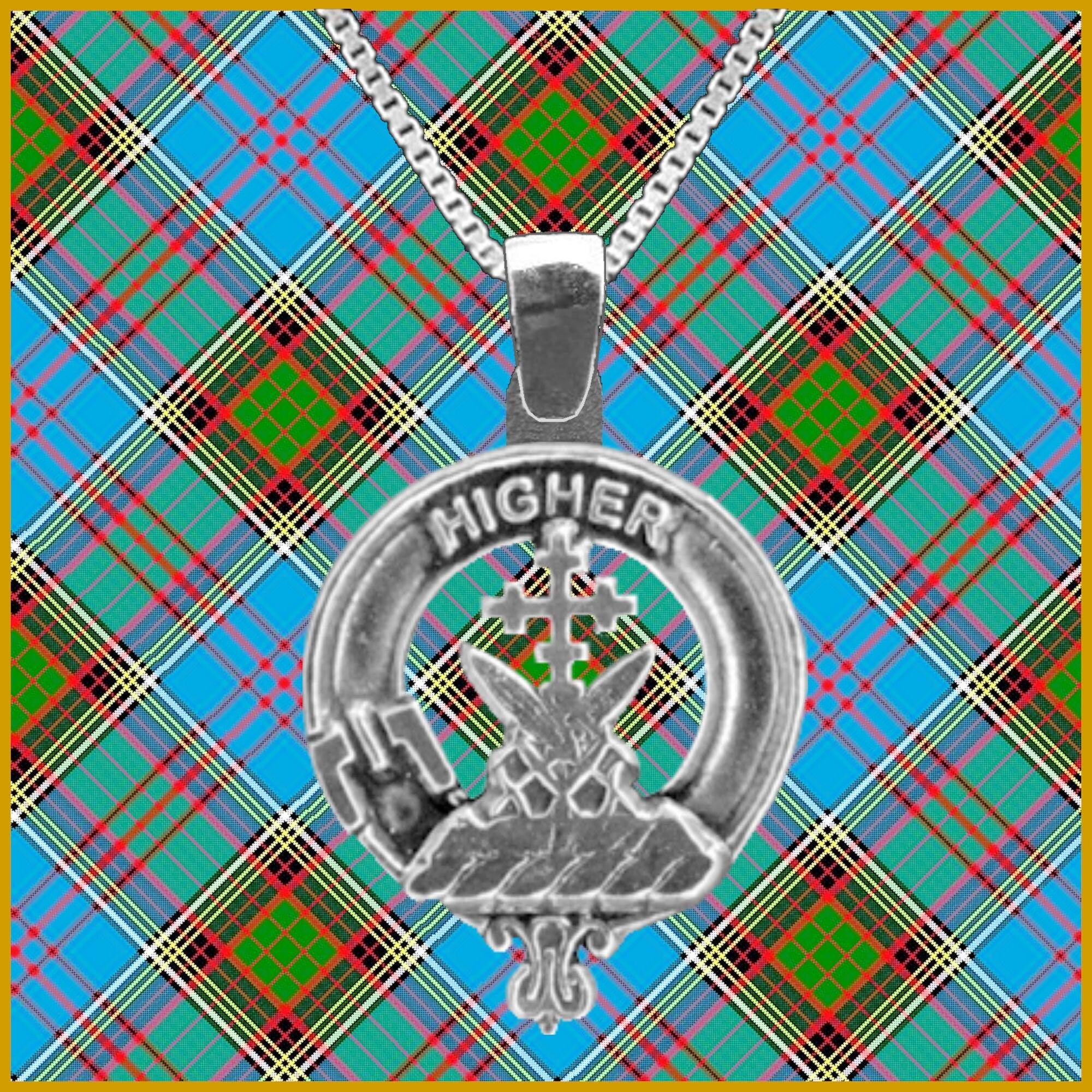 Galloway Large 1" Scottish Clan Crest Pendant - Sterling Silver