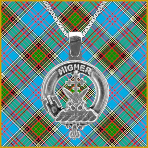 Galloway Large 1" Scottish Clan Crest Pendant - Sterling Silver