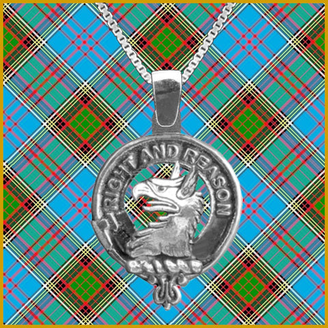 Graham Menteith Large 1" Scottish Clan Crest Pendant - Sterling Silver