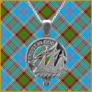 Harkness Large 1" Scottish Clan Crest Pendant - Sterling Silver