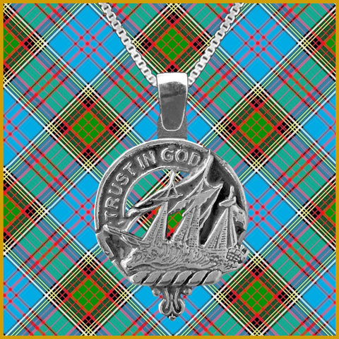 Harkness Large 1" Scottish Clan Crest Pendant - Sterling Silver