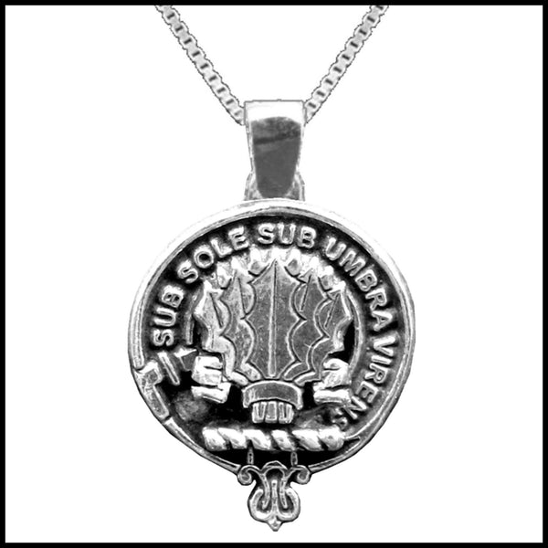 Irvine Drum Large 1" Scottish Clan Crest Pendant - Sterling Silver