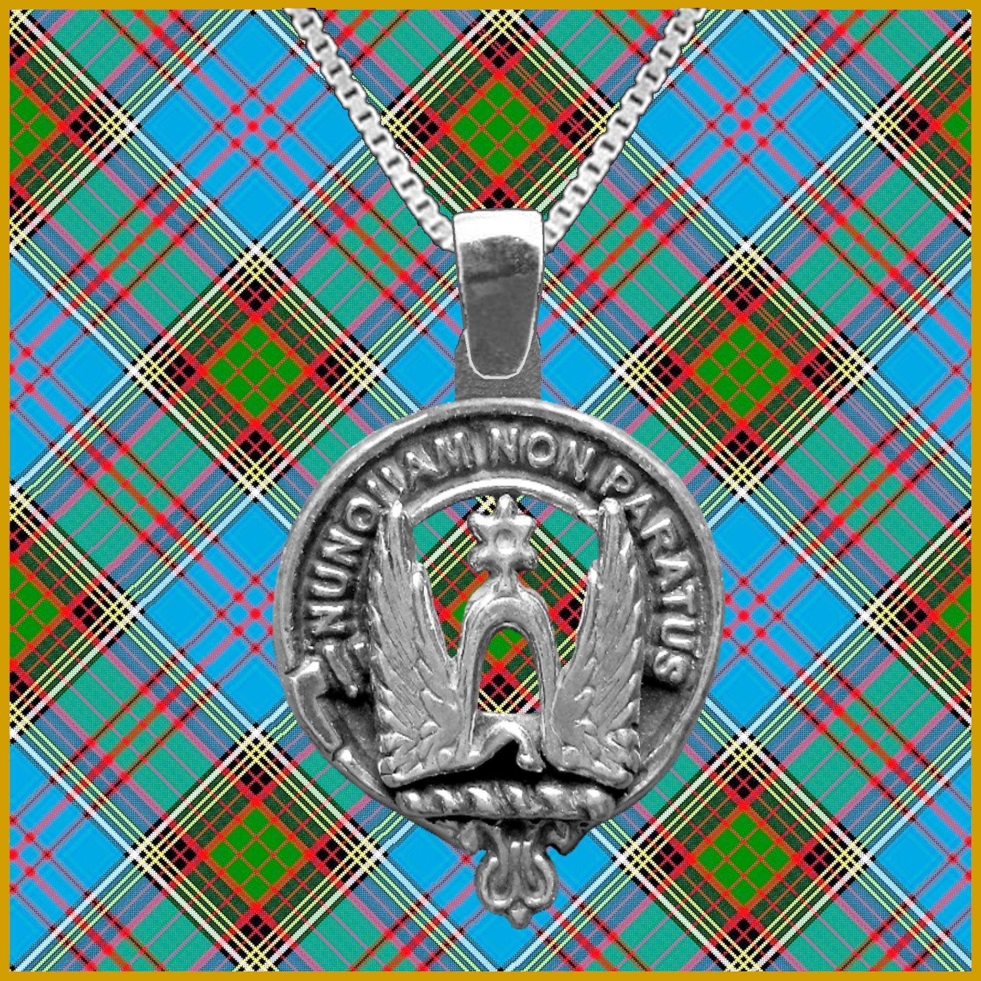 Johnston Large 1" Scottish Clan Crest Pendant - Sterling Silver