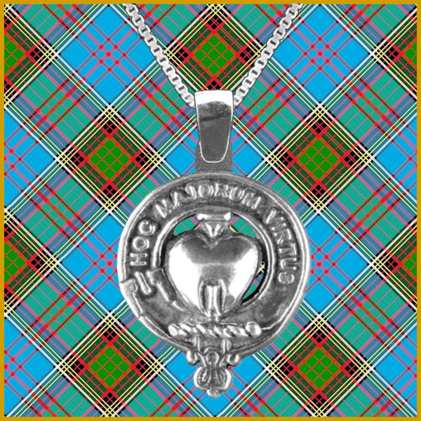 Logan Large 1" Scottish Clan Crest Pendant - Sterling Silver