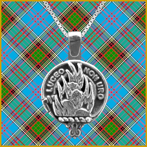 MacKenzie Large 1" Scottish Clan Crest Pendant - Sterling Silver