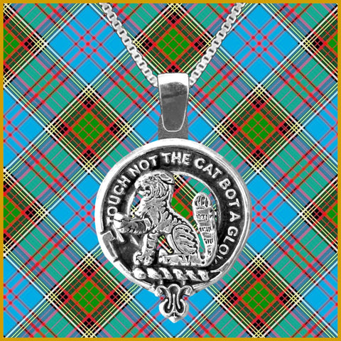 MacPherson Large 1" Scottish Clan Crest Pendant - Sterling Silver