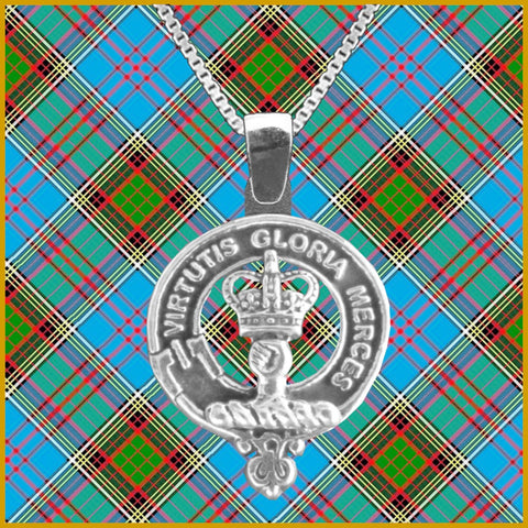 Robertson Large 1" Scottish Clan Crest Pendant - Sterling Silver