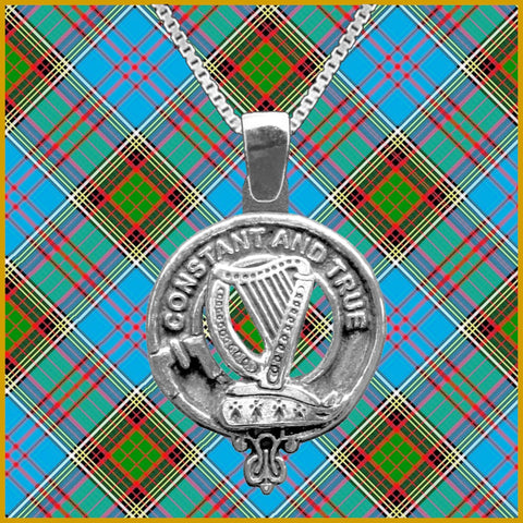 Rose Large 1" Scottish Clan Crest Pendant - Sterling Silver