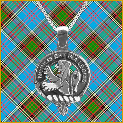 Stuart Large 1" Scottish Clan Crest Pendant - Sterling Silver
