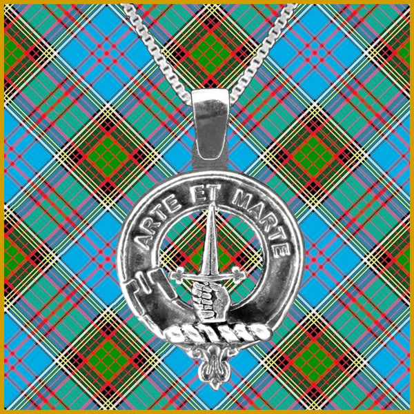 Bain Large 1" Scottish Clan Crest Pendant - Sterling Silver