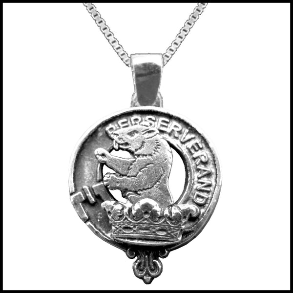 Beveridge Large 1" Scottish Clan Crest Pendant - Sterling Silver