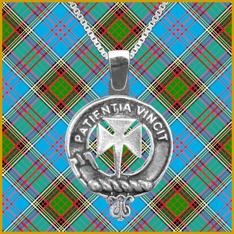 Cheyne Large 1" Scottish Clan Crest Pendant - Sterling Silver