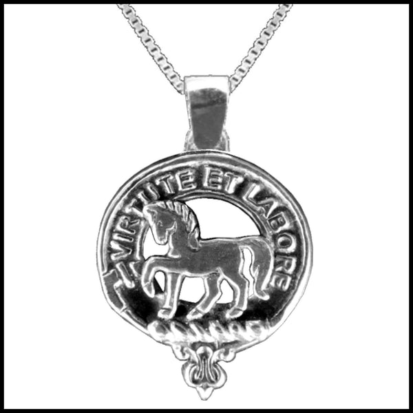 Cochrane Large 1" Scottish Clan Crest Pendant - Sterling Silver