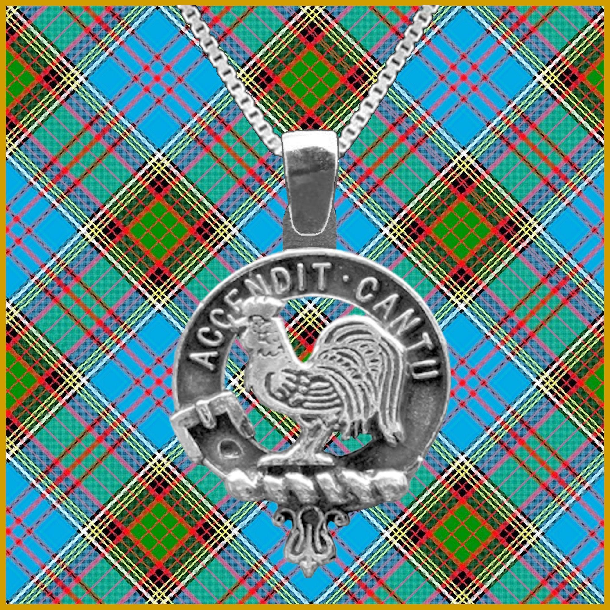 Cockburn Large 1" Scottish Clan Crest Pendant - Sterling Silver
