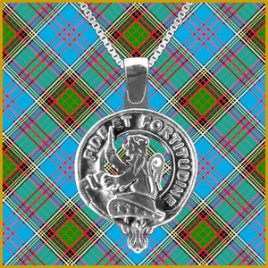 Farquharson Large 1" Scottish Clan Crest Pendant - Sterling Silver