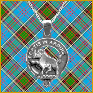 Finlay Large 1" Scottish Clan Crest Pendant - Sterling Silver