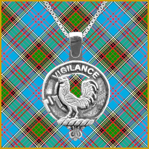 Laing Large 1" Scottish Clan Crest Pendant - Sterling Silver