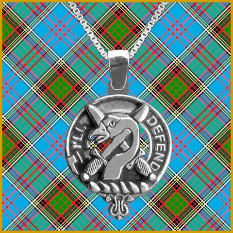 Lennox Large 1" Scottish Clan Crest Pendant - Sterling Silver