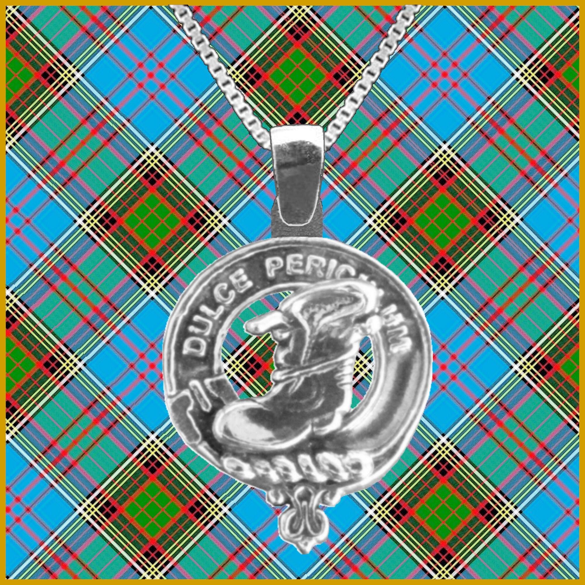 MacAulay Large 1" Scottish Clan Crest Pendant - Sterling Silver