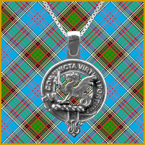 MacBeth Large 1" Scottish Clan Crest Pendant - Sterling Silver