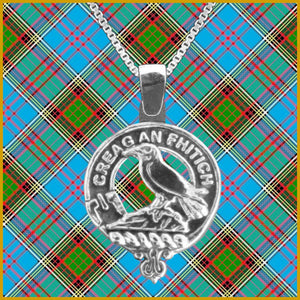 MacDonnell Glengarry Large 1" Scottish Clan Crest Pendant - Sterling Silver