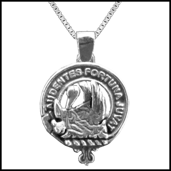 MacKinnon Large 1" Scottish Clan Crest Pendant - Sterling Silver