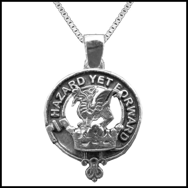Seton Large 1" Scottish Clan Crest Pendant - Sterling Silver